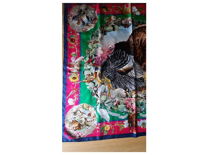 Foulard Hermès intitolato 'Fauna e Flora del Texas' di Olivier Kermit Multicolore - vista 3