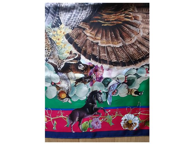 Foulard Hermès intitolato 'Fauna e Flora del Texas' di Olivier Kermit Multicolore - vista 4