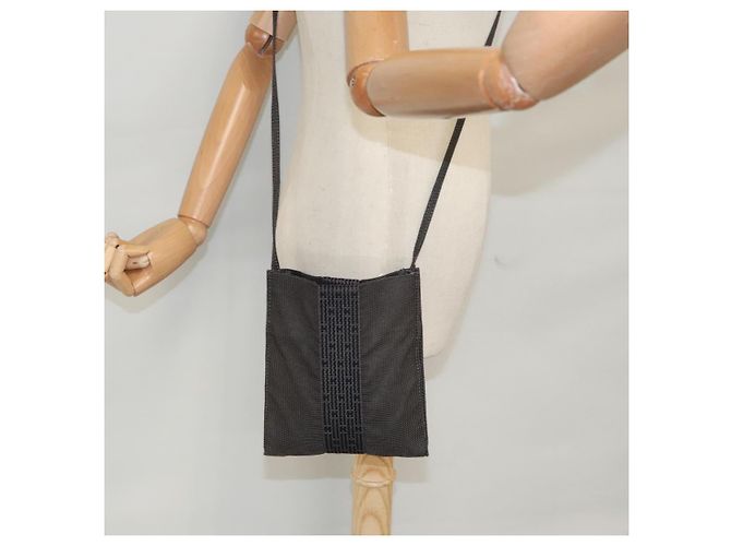 Hermès HERMES Borsa a Spalla Canvas Grigia Auth 93263 Marrone - vista 18