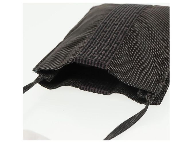 Hermès HERMES Borsa a Spalla Canvas Grigia Auth 93263 Marrone - vista 6