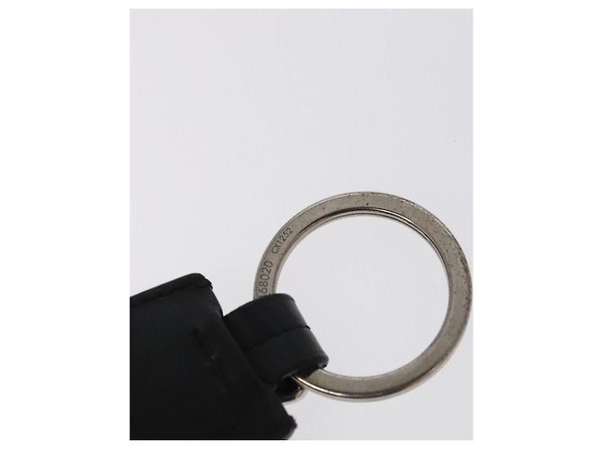 LOUIS VUITTON Cloche Cle Charm Pelle Nera Argento M68020 LV Auth ac3402 Nero - vista 13