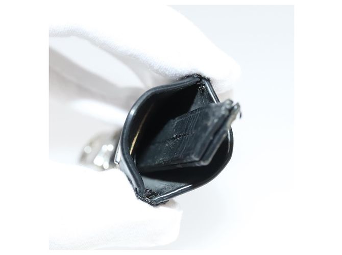 LOUIS VUITTON Cloche Cle Charm Pelle Nera Argento M68020 LV Auth ac3402 Nero - vista 9