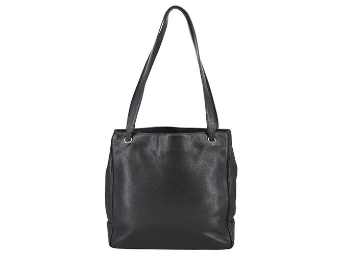CHANEL COCO Borsa Tote in Pelle Caviar Nera Oro CC Auth bs20388 Nero D'oro - vista 3