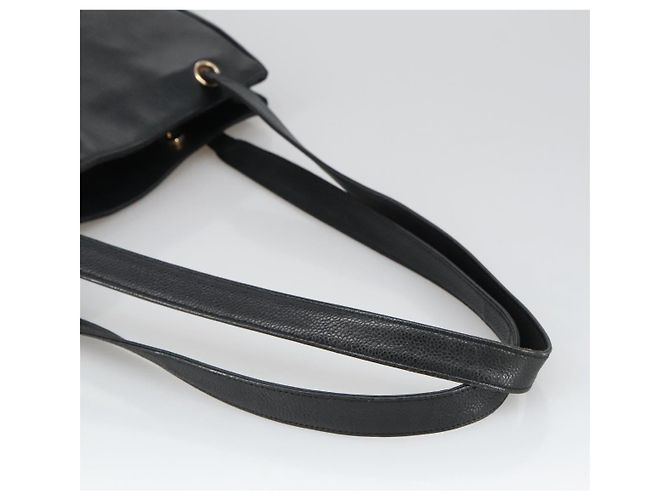 CHANEL COCO Borsa Tote in Pelle Caviar Nera Oro CC Auth bs20388 Nero D'oro - vista 7