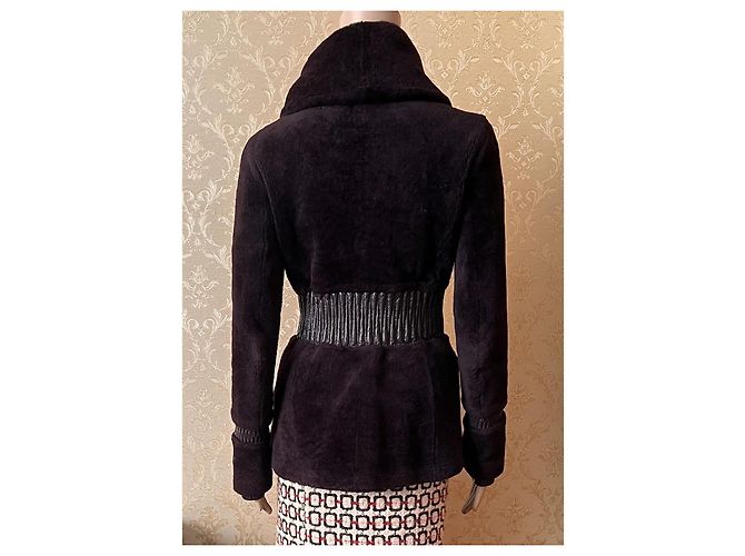 Chaqueta de shearling Prada morada de piel de cordero 40IT Púrpura - vista 10