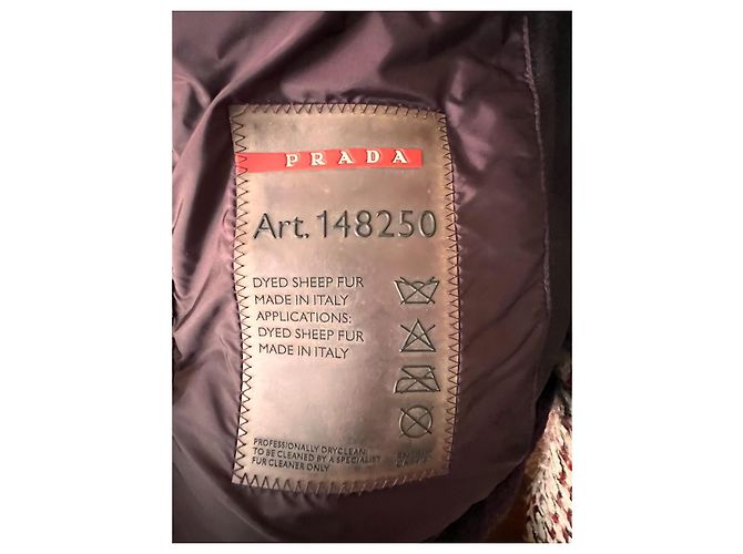 Chaqueta de shearling Prada morada de piel de cordero 40IT Púrpura - vista 13