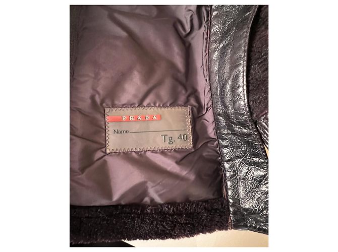 Chaqueta de shearling Prada morada de piel de cordero 40IT Púrpura - vista 14