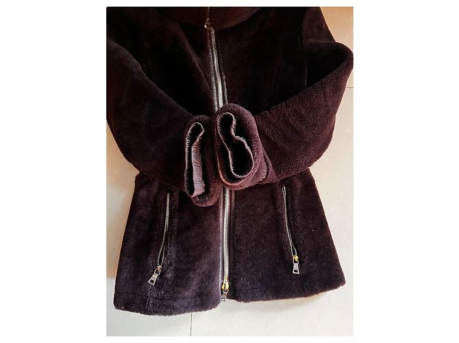 Chaqueta de shearling Prada morada de piel de cordero 40IT Púrpura - vista 16