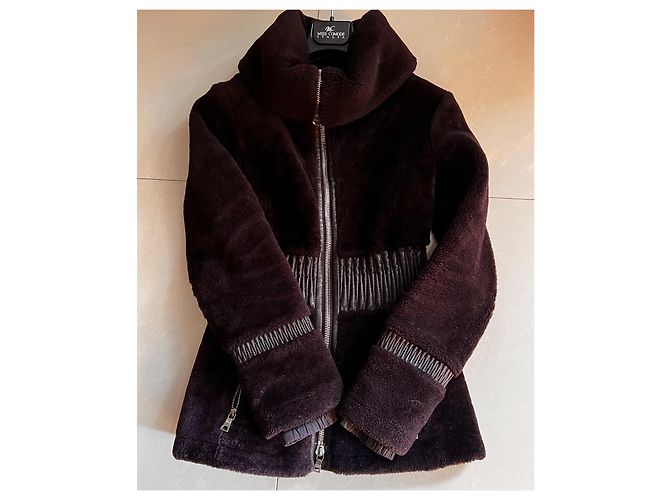 Chaqueta de shearling Prada morada de piel de cordero 40IT Púrpura - vista 17