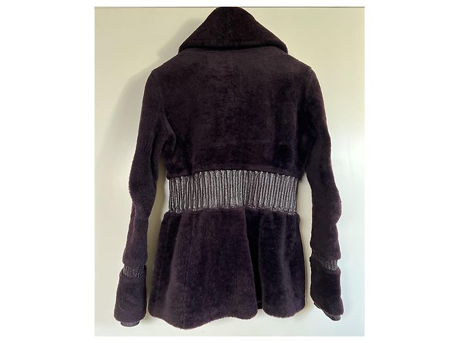 Chaqueta de shearling Prada morada de piel de cordero 40IT Púrpura - vista 3