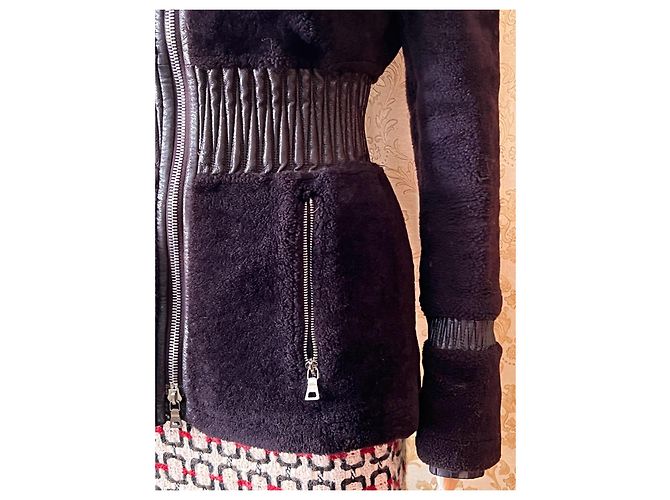 Chaqueta de shearling Prada morada de piel de cordero 40IT Púrpura - vista 5