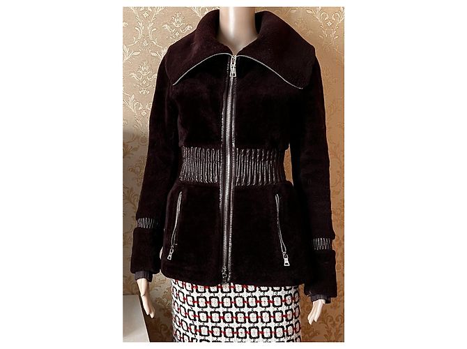 Chaqueta de shearling Prada morada de piel de cordero 40IT Púrpura - vista 7