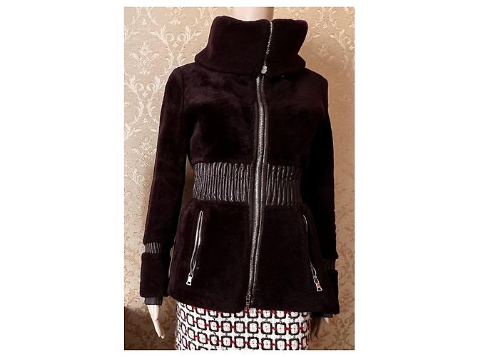 Chaqueta de shearling Prada morada de piel de cordero 40IT Púrpura - vista 8