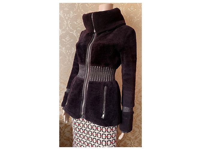 Chaqueta de shearling Prada morada de piel de cordero 40IT Púrpura - vista 9