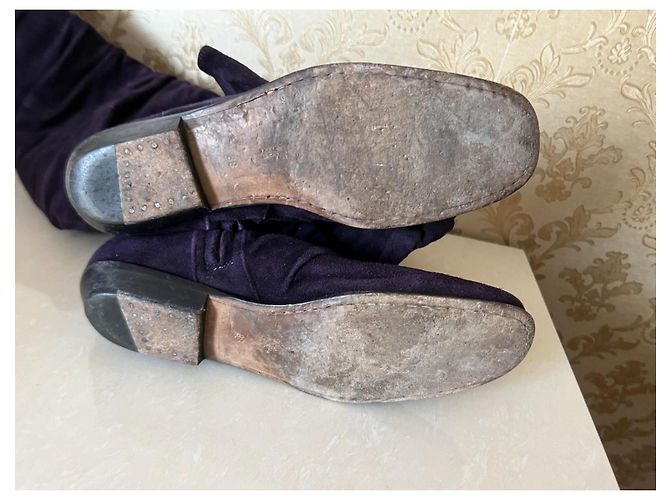 Botas de cuero Ermanno Scervino moradas Púrpura - vista 10