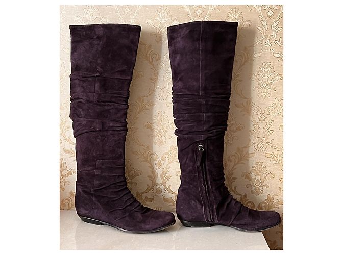 Botas de cuero Ermanno Scervino moradas Púrpura - vista 2