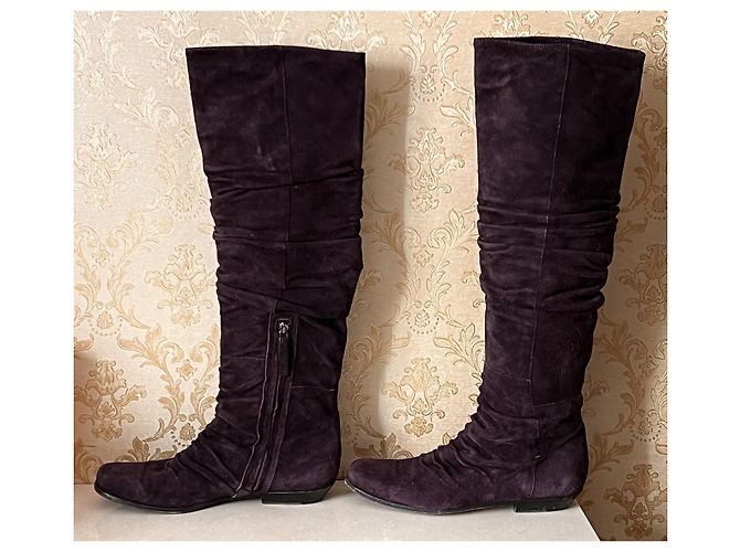 Botas de cuero Ermanno Scervino moradas Púrpura - vista 3