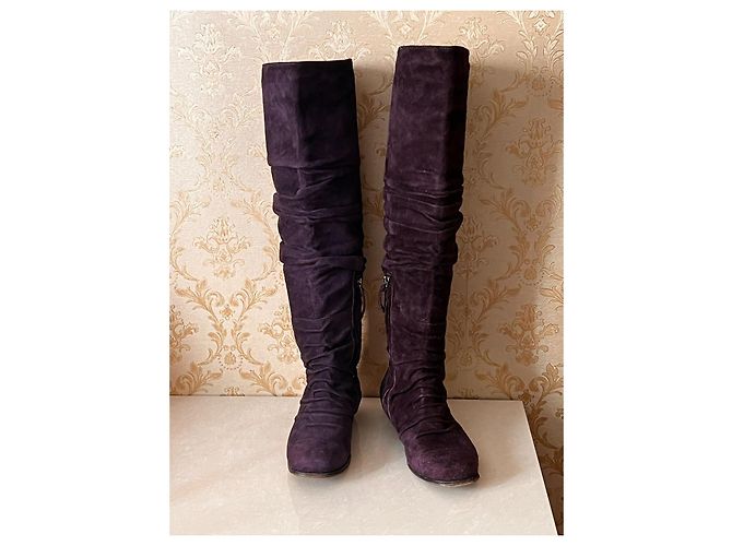 Botas de cuero Ermanno Scervino moradas Púrpura - vista 4