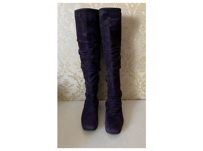 Botas de cuero Ermanno Scervino moradas Púrpura - vista 7