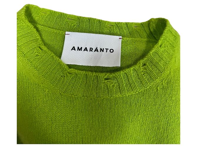 Autre Marque Maglione verde effetto buco in misto cashmere e lana - vista 8