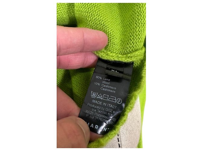 Autre Marque Maglione verde effetto buco in misto cashmere e lana - vista 9