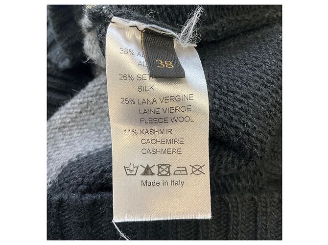 Vionnet Strickkleid mit langen Ärmeln in Elfenbein / Anthrazitgrau / Goldmetallic / Schwarz gestreift Mehrfarben - Ansicht 5