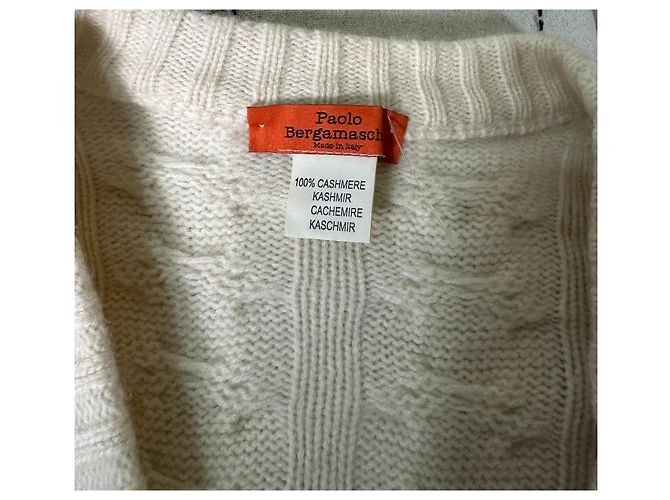 Autre Marque Paolo Bergamaschi Cashmere Pullover Elfenbein Weiß - Ansicht 5