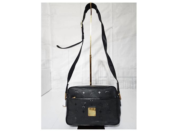 MCM Vintage Visetos Nylon Umhängetasche Schwarz - Ansicht 10