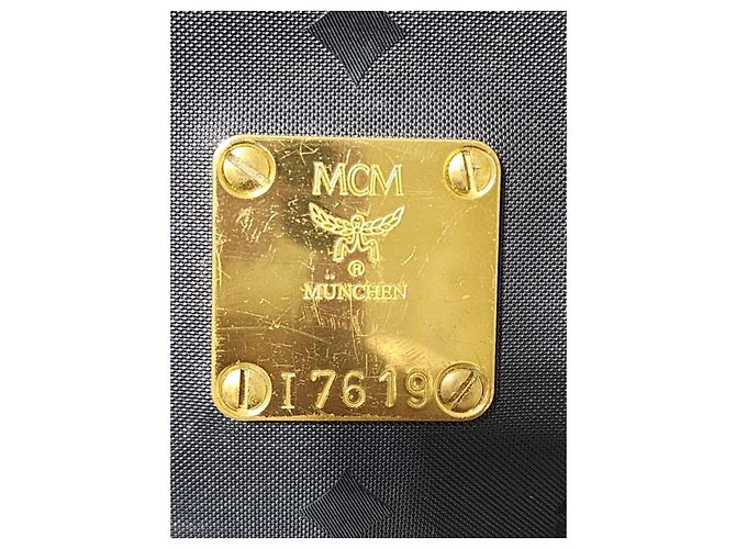 MCM Vintage Visetos Nylon Umhängetasche Schwarz - Ansicht 13