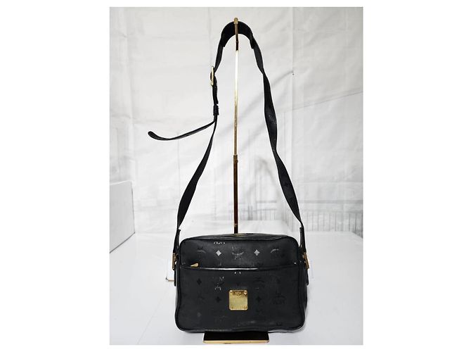 MCM Vintage Visetos Nylon Umhängetasche Schwarz - Ansicht 2