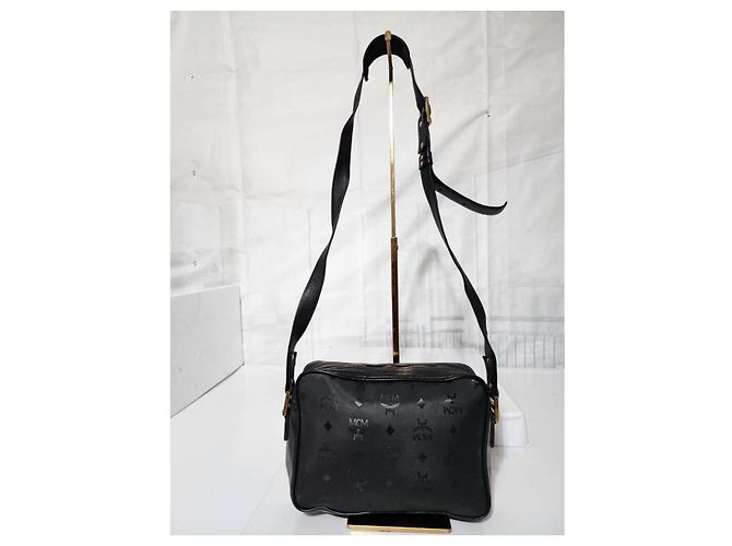 MCM Vintage Visetos Nylon Umhängetasche Schwarz - Ansicht 5