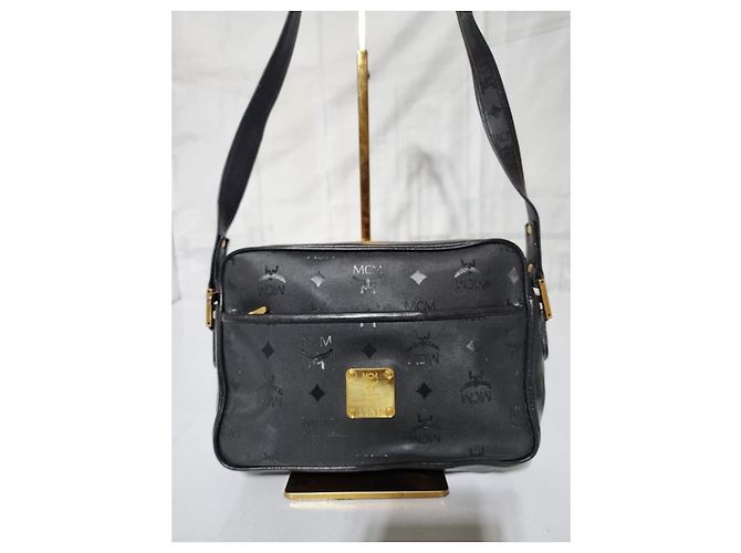 MCM Vintage Visetos Nylon Umhängetasche Schwarz - Ansicht 6
