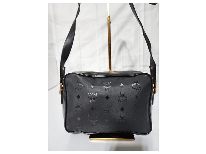 MCM Vintage Visetos Nylon Umhängetasche Schwarz - Ansicht 7