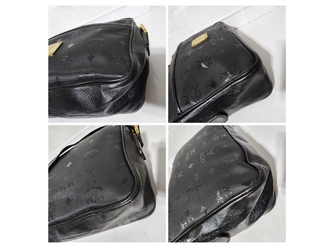 MCM Vintage Visetos Nylon Umhängetasche Schwarz - Ansicht 8