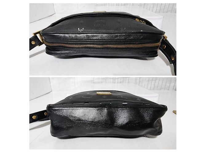 MCM Vintage Visetos Nylon Umhängetasche Schwarz - Ansicht 9