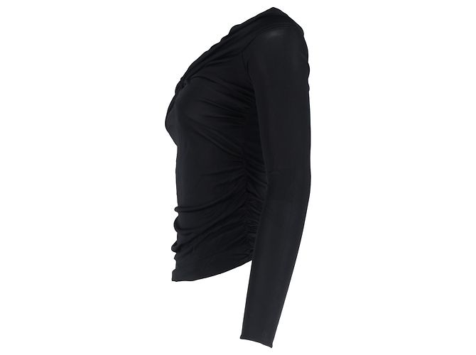 Isabel Marant Twisted Langarmshirt aus schwarzer Viskose - Ansicht 2
