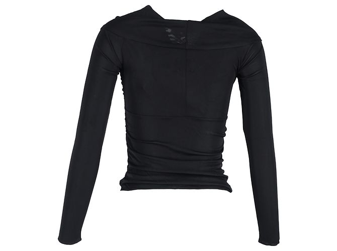 Isabel Marant Twisted Langarmshirt aus schwarzer Viskose - Ansicht 3