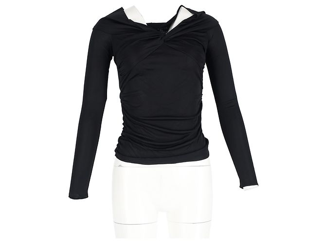 Isabel Marant Twisted Langarmshirt aus schwarzer Viskose - Ansicht 4