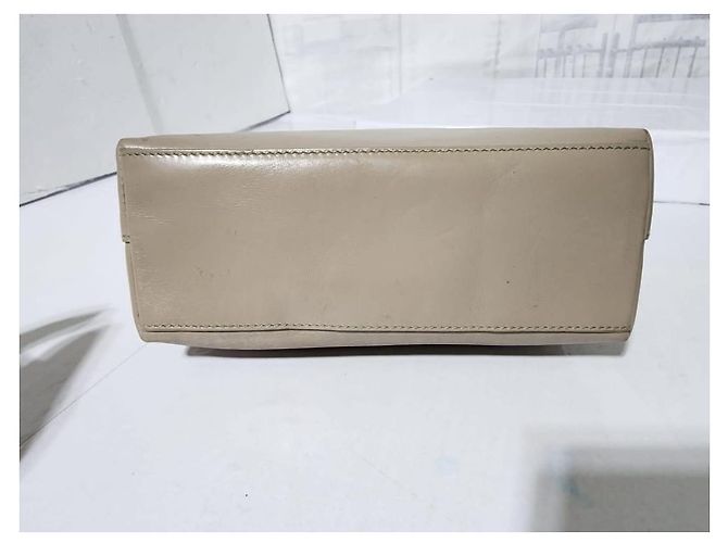 Bolsa de mão de couro Gucci Bamboo com aba bege - vista 11