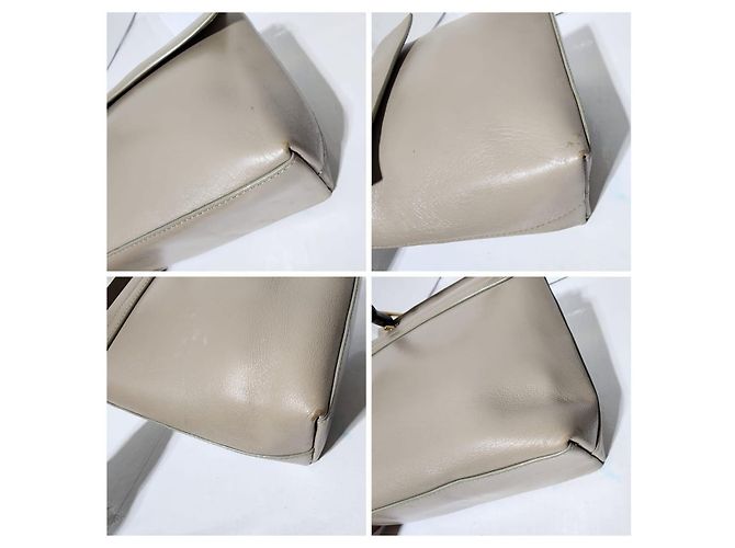 Bolsa de mão de couro Gucci Bamboo com aba bege - vista 15