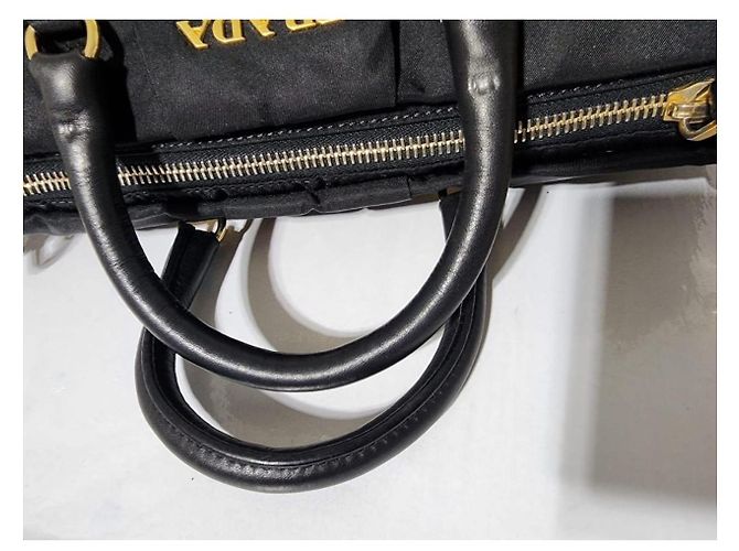 Prada umwandelbare Satchel-Tasche aus schwarzem Tessuto - Ansicht 7
