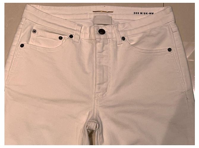 Vaqueros Saint Laurent blancos de denim talla 29 - vista 12