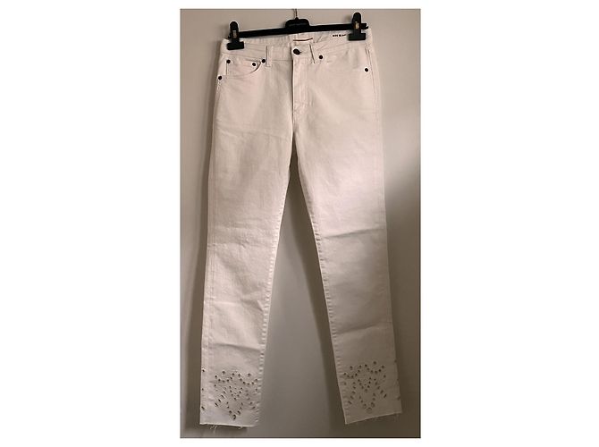Vaqueros Saint Laurent blancos de denim talla 29 - vista 2