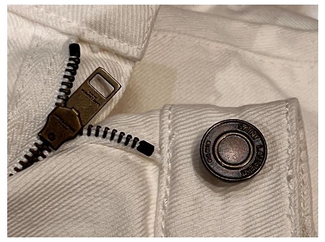 Vaqueros Saint Laurent blancos de denim talla 29 - vista 6