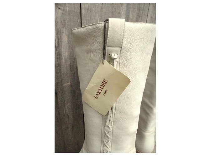 Botas Sartore de piel crema - vista 10