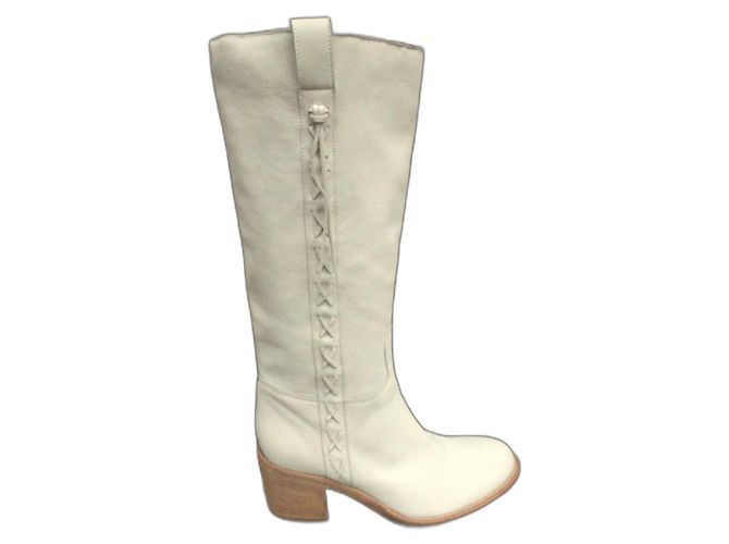 Botas Sartore de piel crema - vista 2
