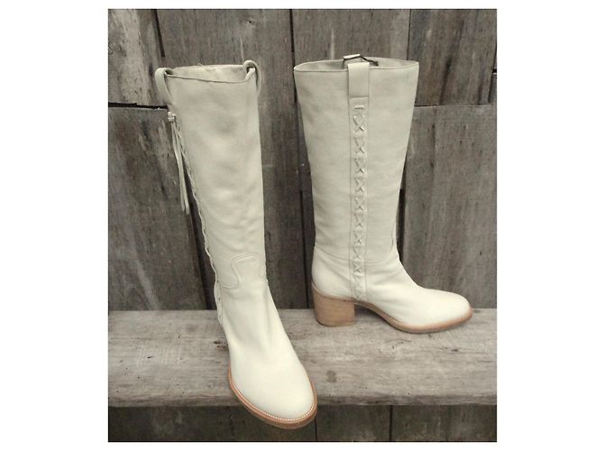 Botas Sartore de piel crema - vista 4