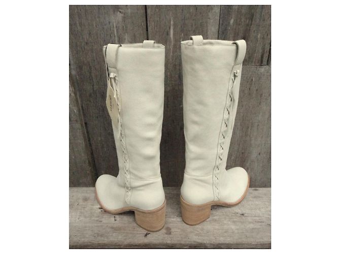Botas Sartore de piel crema - vista 6