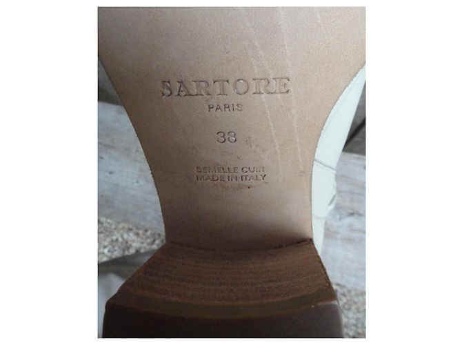 Botas Sartore de piel crema - vista 9