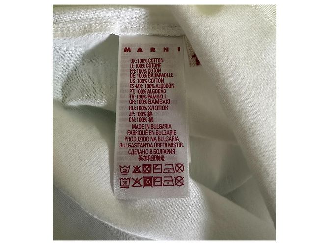 T-shirt bianco Marni con logo in cotone - vista 5